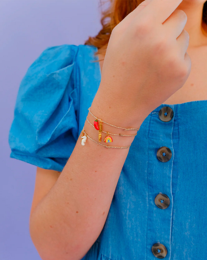 PULSERA CUERDA CON CHARM CABALLITO DE MAR D272 03